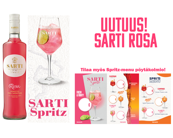 Vaaleanpunaine uutuus Sarti Rosa